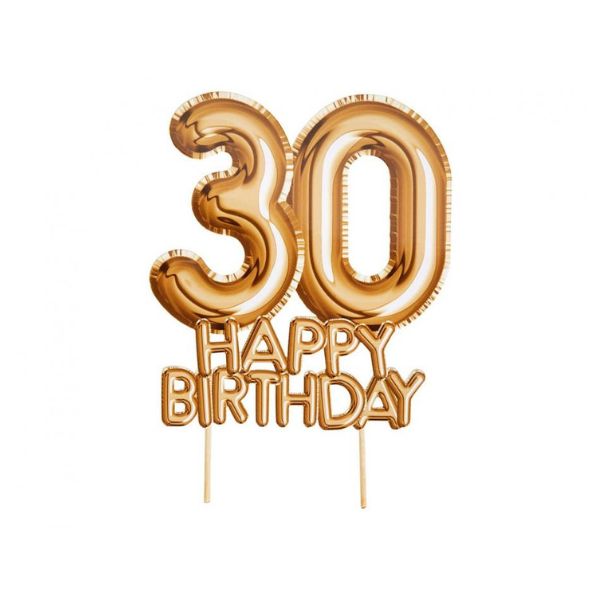 Produktbillede af Glitz & Glamour Cake Topper 30 Gold på tilbud i brug