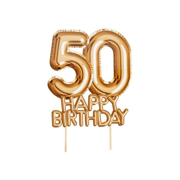 Produktbillede af Glitz & Glamour Cake Topper 50 Gold på tilbud i brug