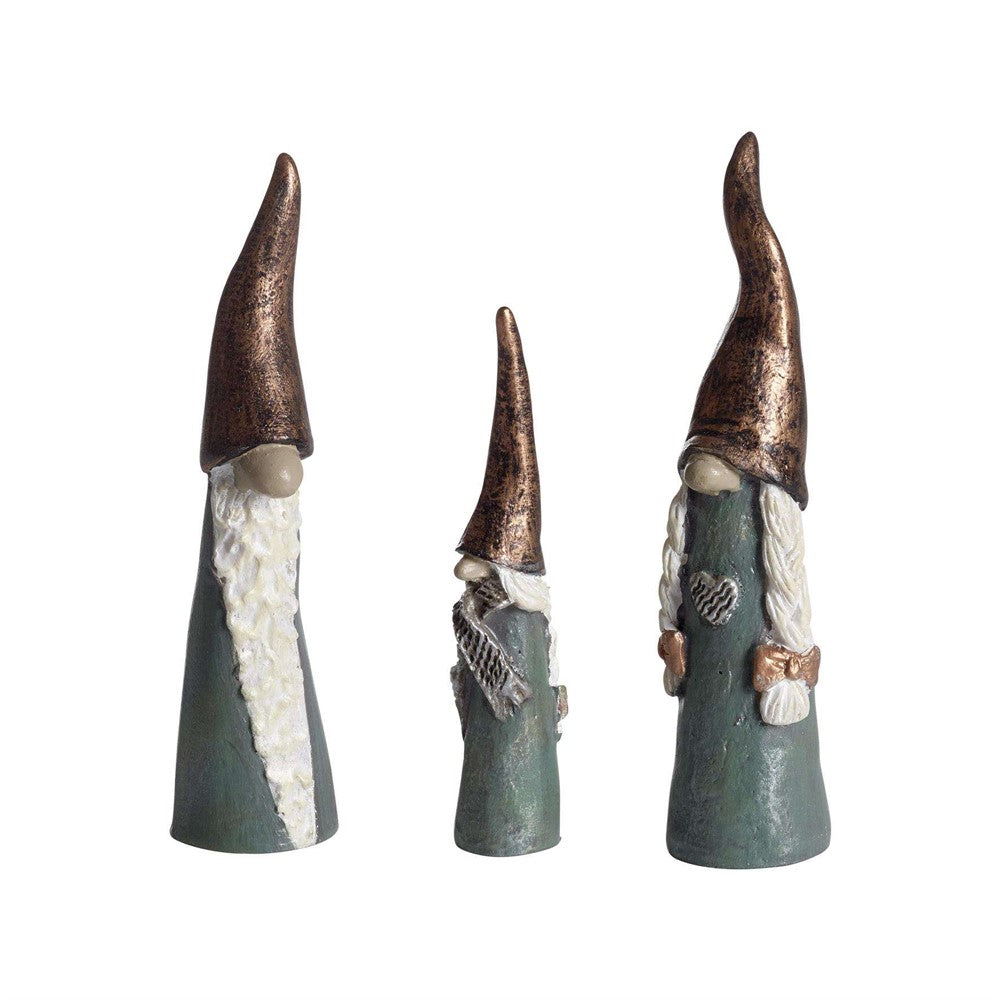 Produktbillede af Nääsgränsgården Tall Santa Family metalic 3 stk H7-9,5cm i premium kvalitet