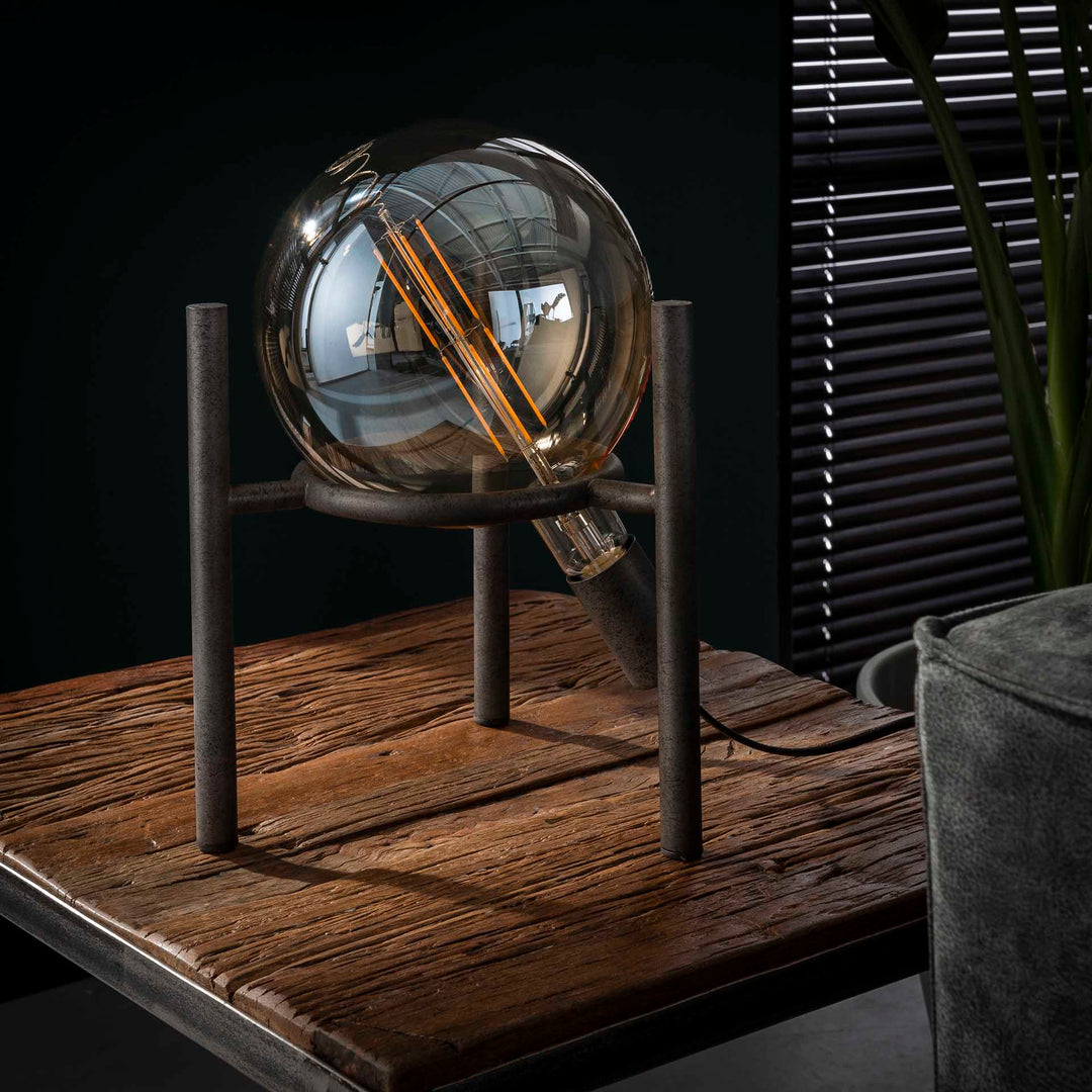 Produktbillede af Saturn Bordlampe i glas og sølv metal på tilbud i høj kvalitet
