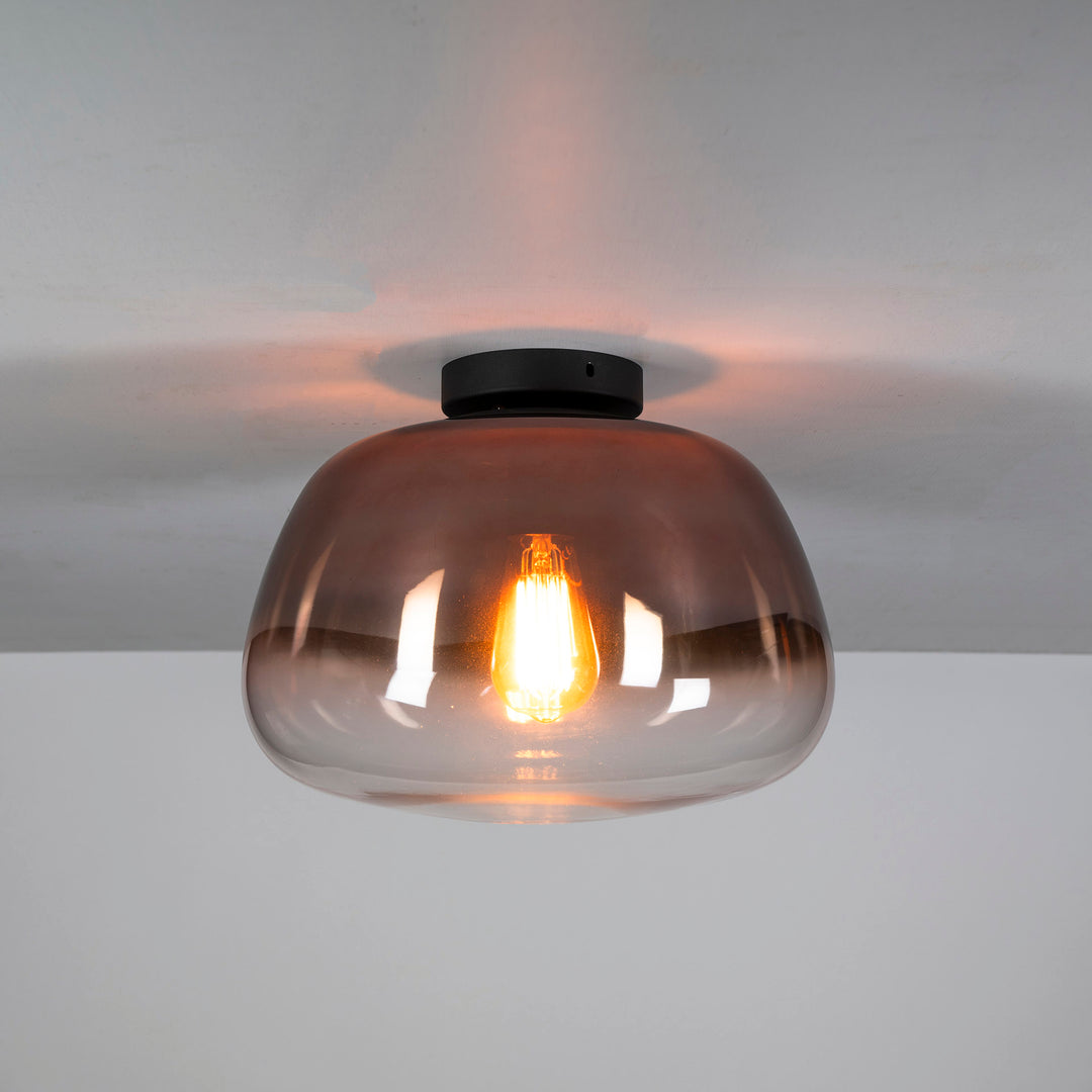 Produktbillede af Regor Plafond i kobberfarvet glas Levering med pære(r) på tilbud i høj kvalitet