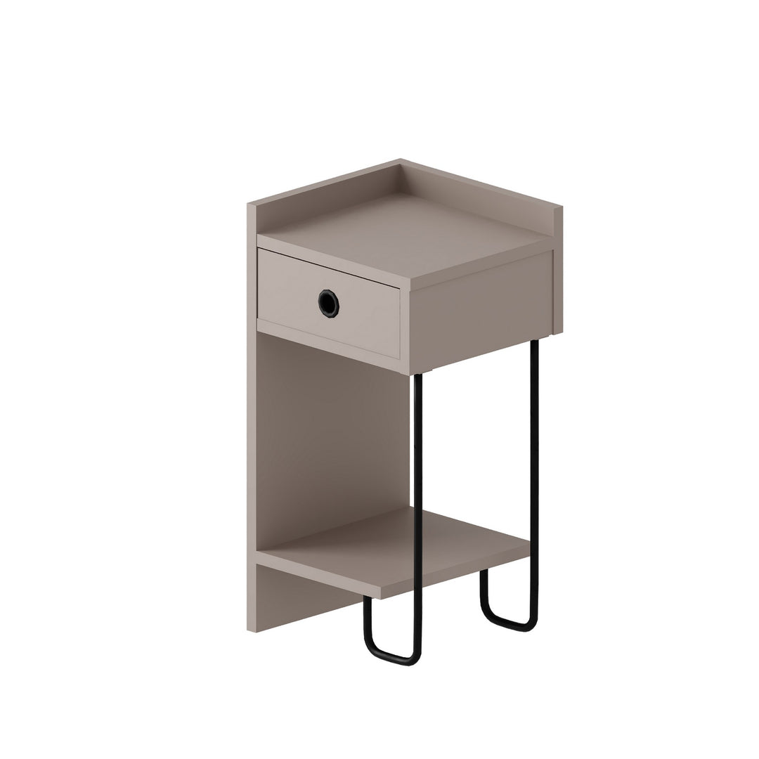 FUNZI LIVING Sirius natbord venstre m. 1 hylde og 1 skuffe lys mokka melamin 32x30