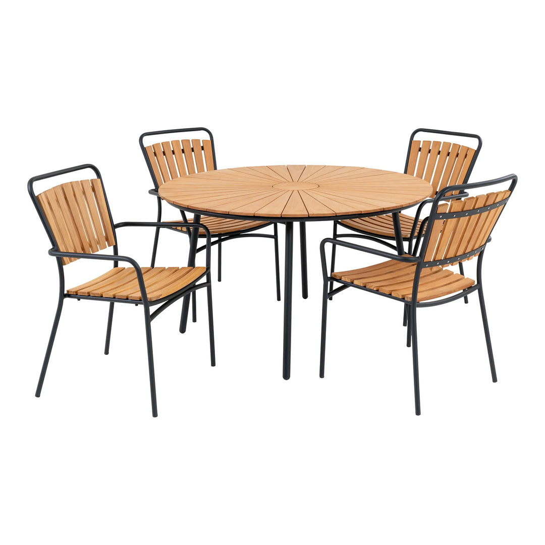 Produktbillede af HOUSE NORDIC CLASSIC CLEVELAND 1 BORD/4 STOLE 130 i premium kvalitet