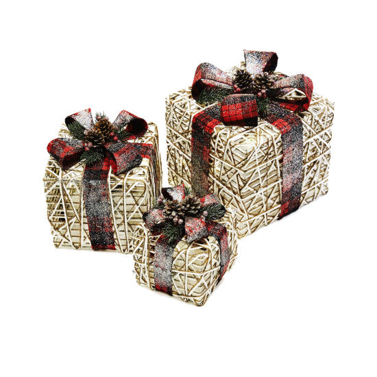 Julepakker med lys, sæt af 3 stk. rød, 230V ❤ Stort online udvalg i Nordic Winter ❤ Billig fragt og hurtig levering 2 - 5 hverdage ❤ Varenummer: BGH-43821855375612 / Ean: &