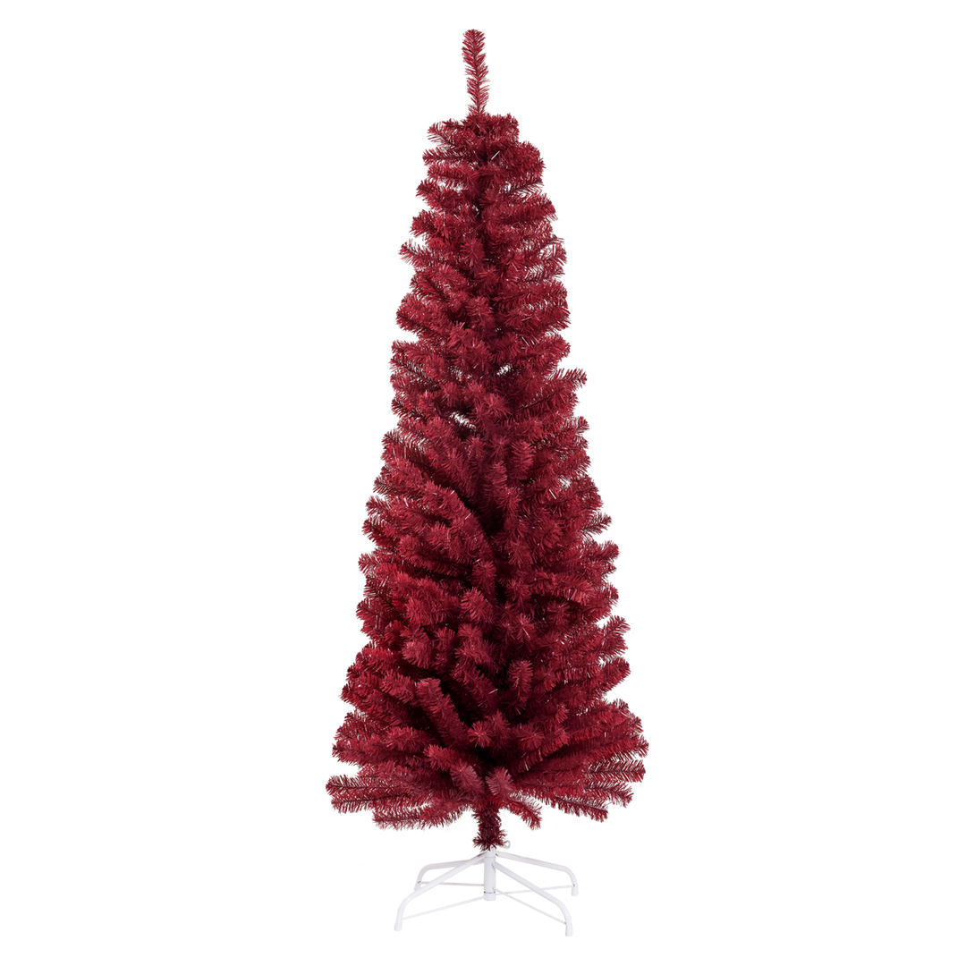 Produktbillede af Kunstigt juletræ i mørkerød model BLING 180x68 cm på tilbud i høj kvalitet