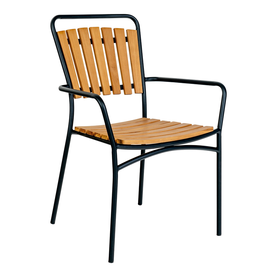 HOUSE NORDIC  Spisebordsstol teak med sort stel