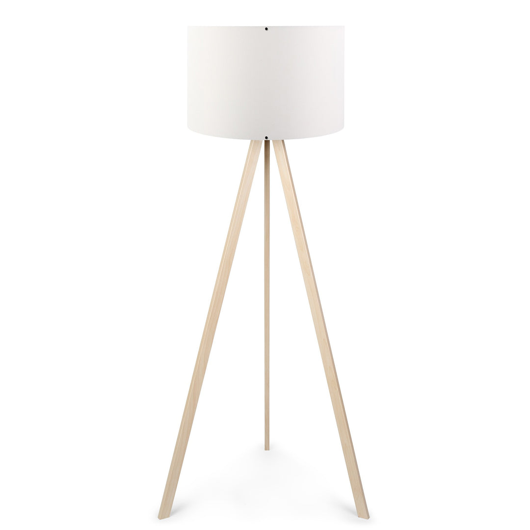 LUMI AYD gulvlampe hvid PVC stof og natur MDF