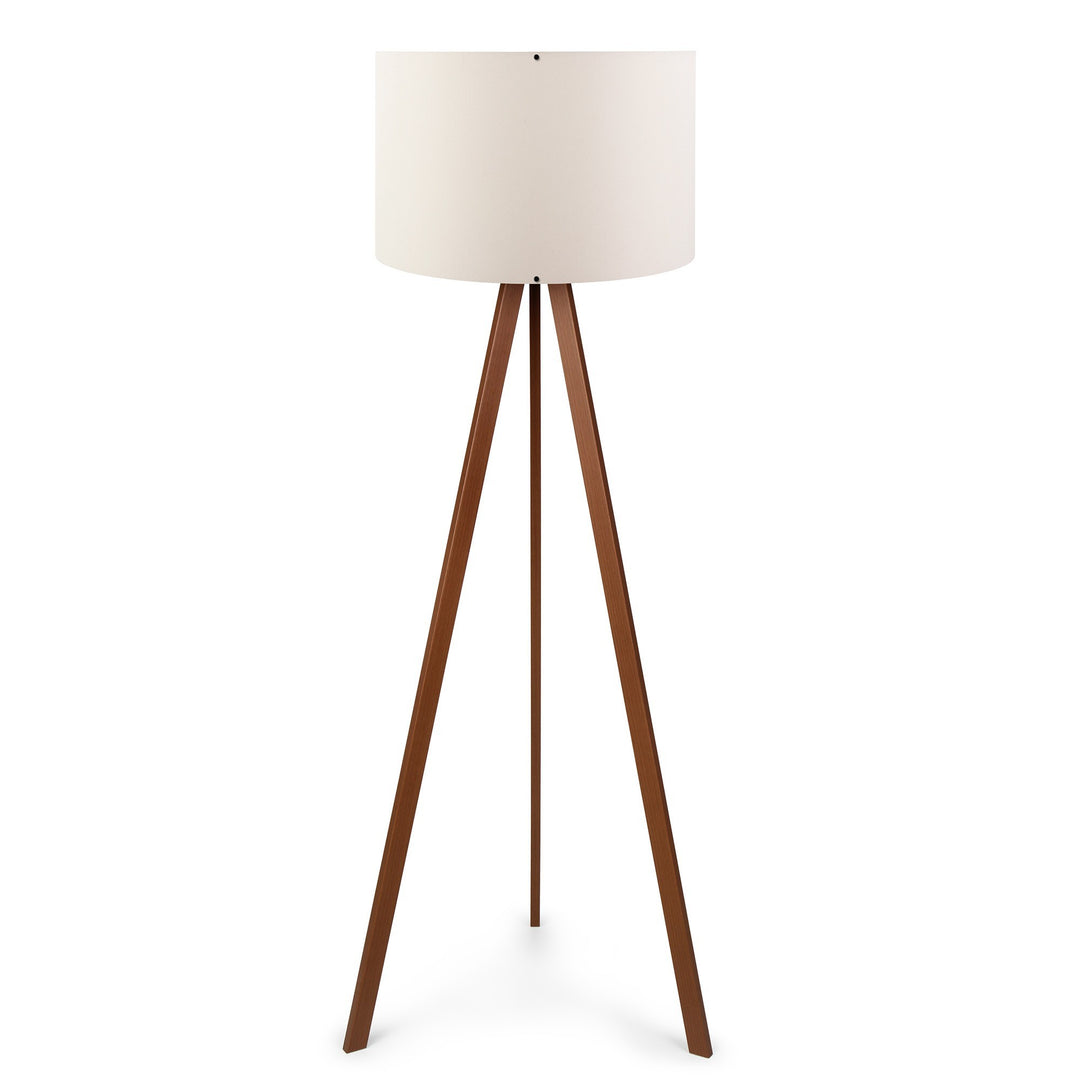 LUMI Zephyria gulvlampe sand PVC stof og brun MDF