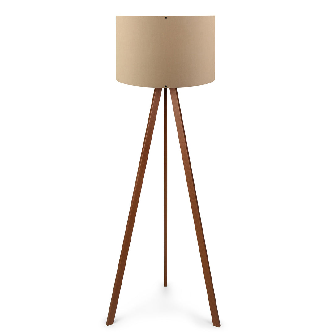 LUMI AYD 1531 gulvlampe beige PVC stof og brun MDF