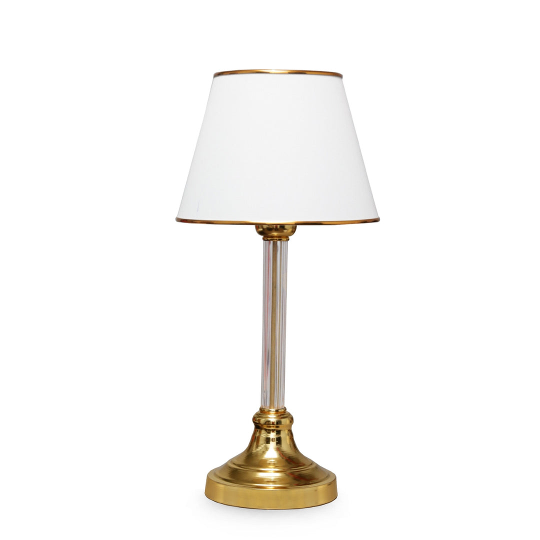 LUMI bordlampe hvid stof plastik og metal