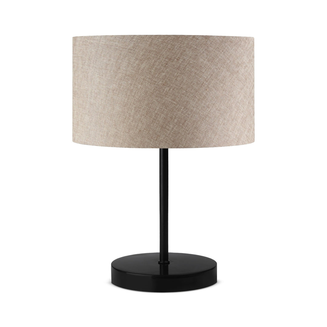 LUMI AYD 2848 bordlampe beige stof og sort metal