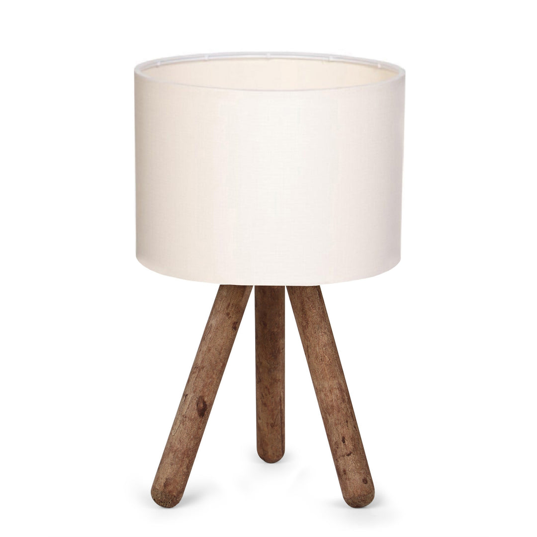 LUMI Getafe bordlampe creme stof og træ