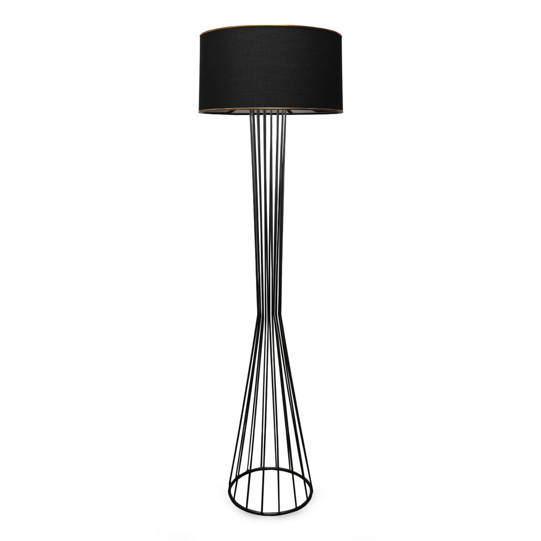 LUMI Radiara gulvlampe sort stof og sort metal