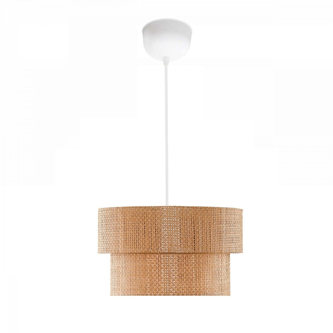 LUMI 242123 loftlampe justerbar højde beige flet og hvid plastik