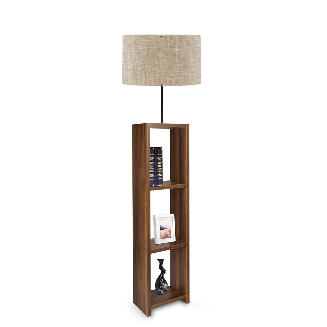 Produktbillede af LUMI Nevers gulvlampe m. 3 hylder beige PVC og MDF i premium kvalitet
