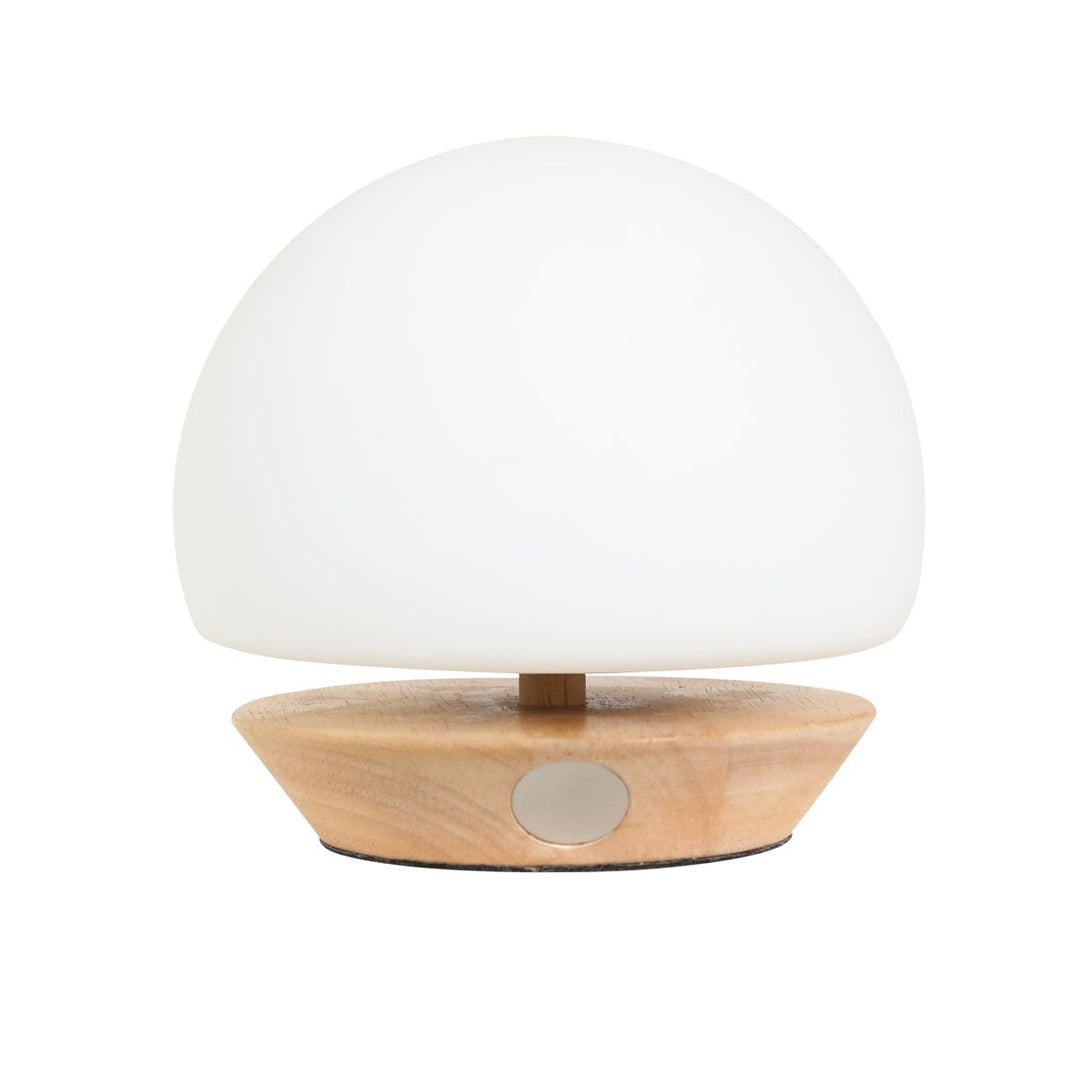 Produktbillede af Koba- bordlampe i glas med tre forskellige understel Glas og træ på tilbud i høj kvalitet
