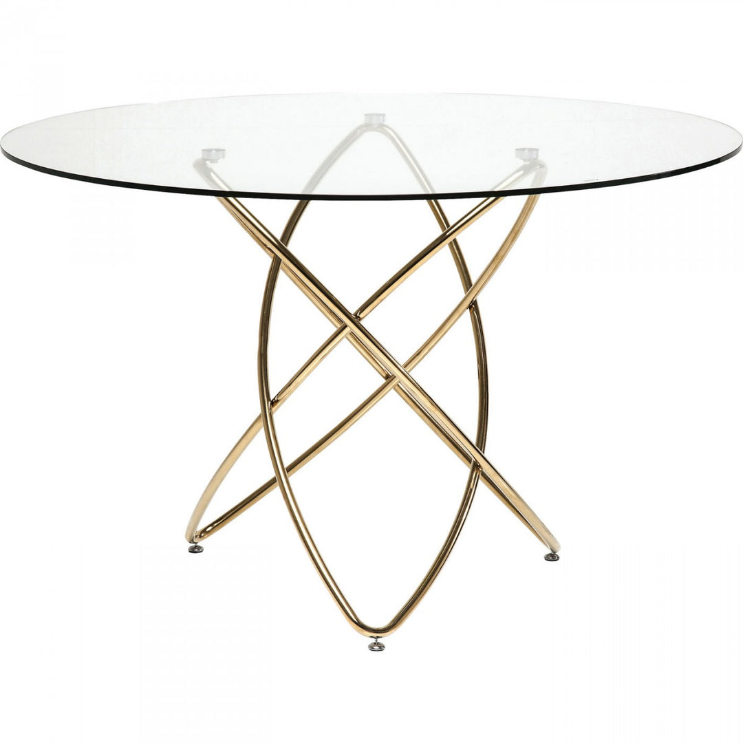 KARE DESIGN rund Molekular Gold spisebord klar glas og guld stål Ø120