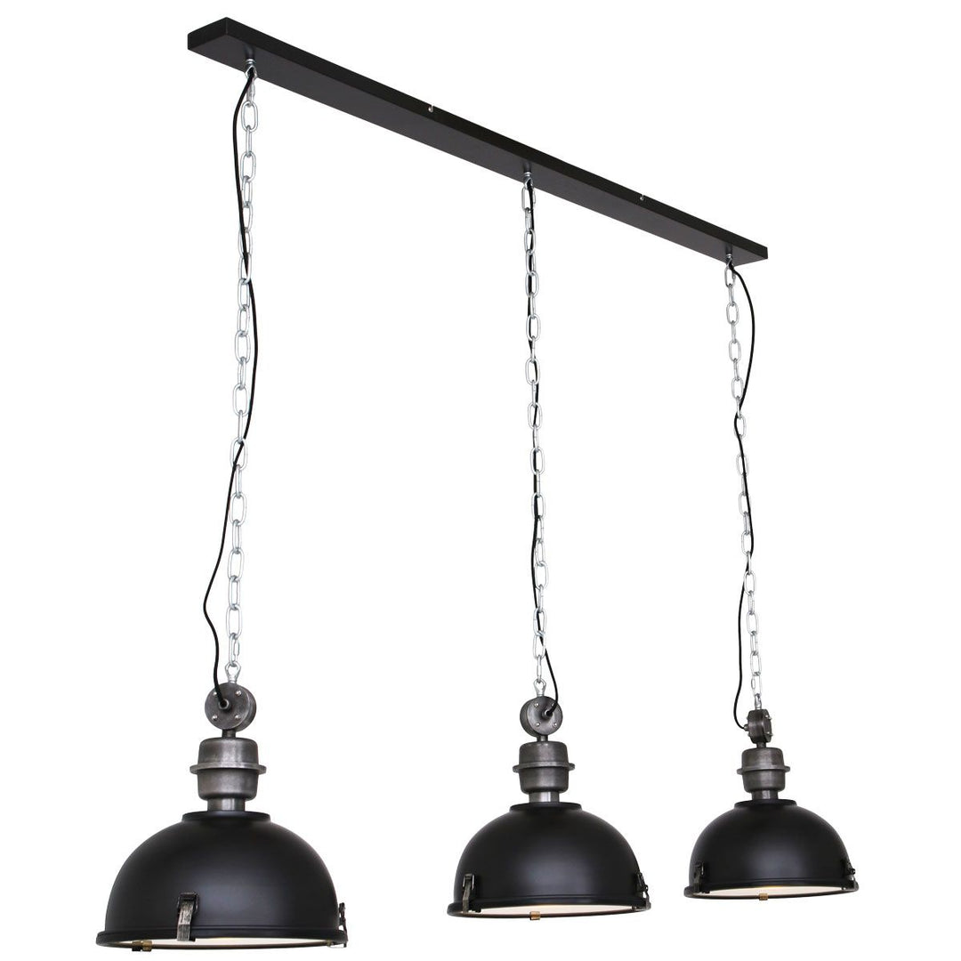 Produktbillede af Trio loftlampe i sort metal to størrelser 3 skærme på tilbud i høj kvalitet