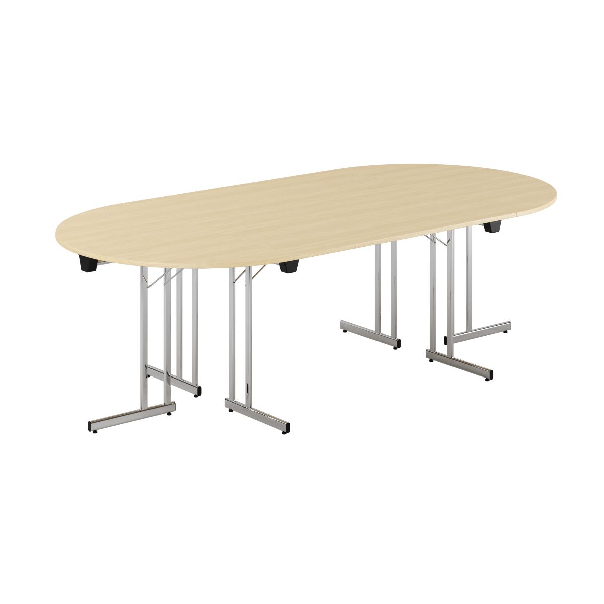 Produktbillede af Konferencebord 240x120cm Sammenklappeligt bord Birk-krom på tilbud