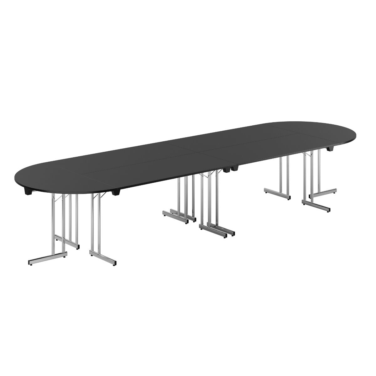 Produktbillede af Konferencebord 400x120cm Sammenklappeligt bord Sort-krom på tilbud