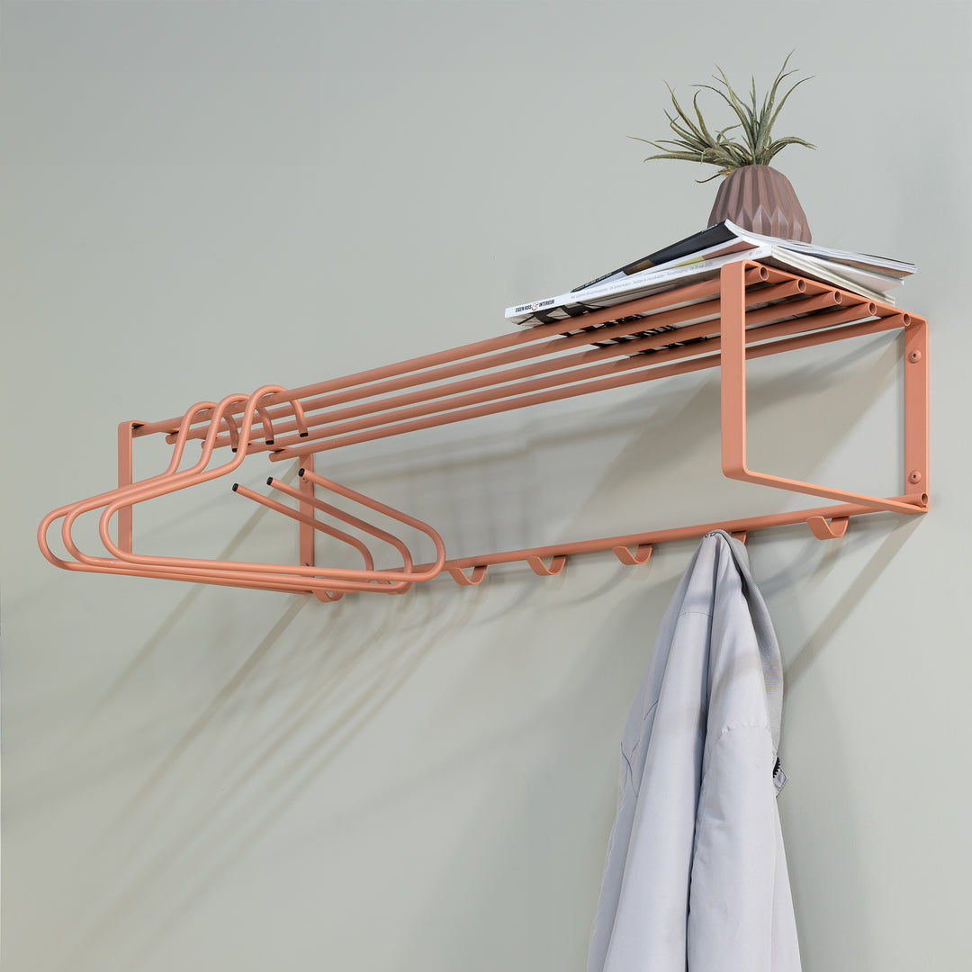Produktbillede af Dinex Hattehylde i terracotta metal bredde 100 cm. på tilbud i høj kvalitet