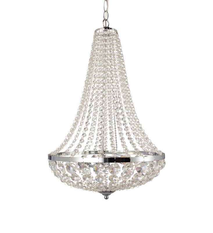 Produktbillede af Lysekrone Ø40/H55cm Krom på tilbud