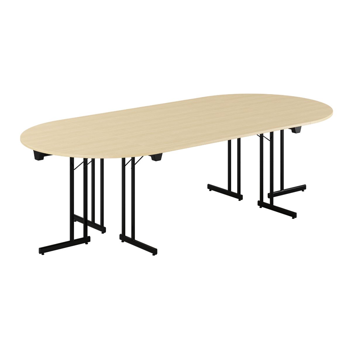 Produktbillede af Konferencebord 260x120cm Sammenklappeligt bord Birk-sort på tilbud
