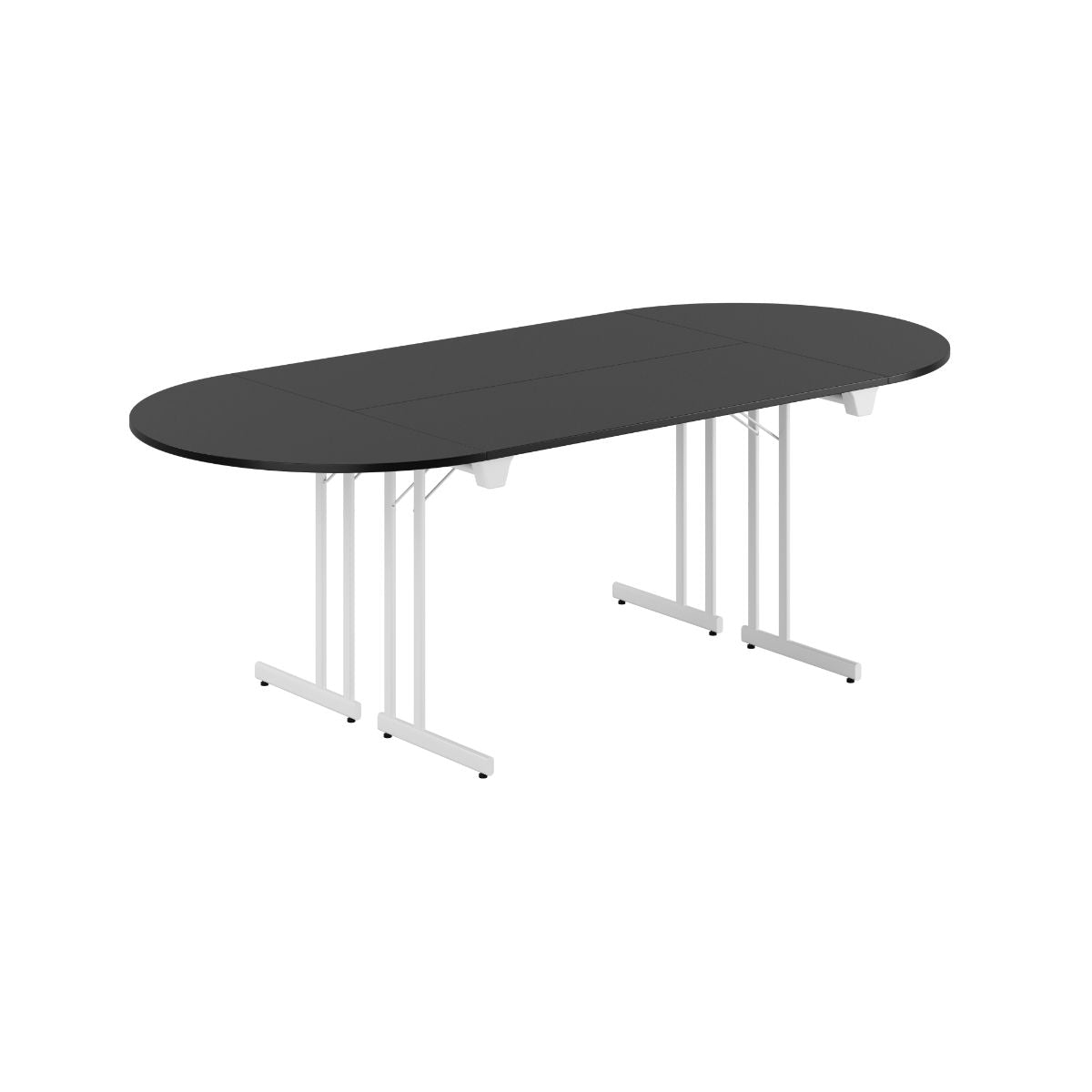 Produktbillede af Konferencebord 220x100cm Sammenklappeligt bord Sort-hvid på tilbud