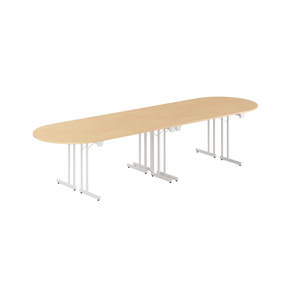 Produktbillede af Konferencebord 340x100cm Sammenklappeligt bord Bøg-hvid på tilbud