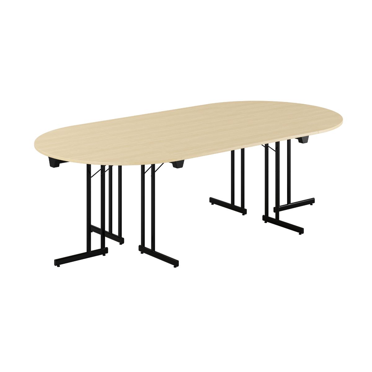 Produktbillede af Konferencebord 240x120cm Sammenklappeligt bord Birk-sort på tilbud