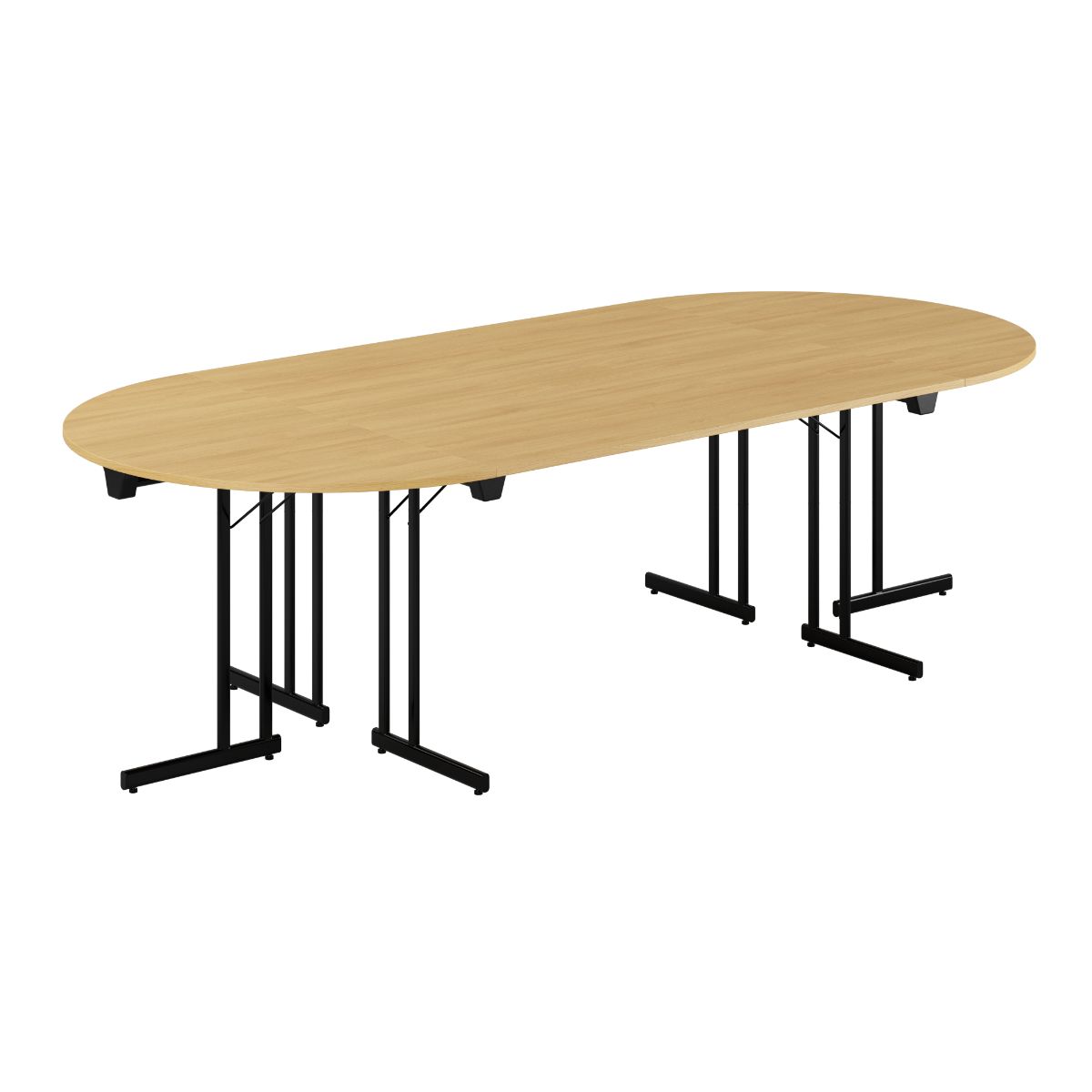 Produktbillede af Konferencebord 260x120cm Sammenklappeligt bord Eg-sort på tilbud