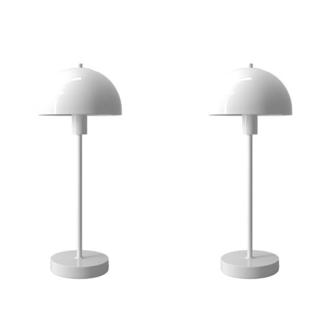 Produktbillede af Vienda 2 stk Hvid Bordlampe Herstal i premium kvalitet
