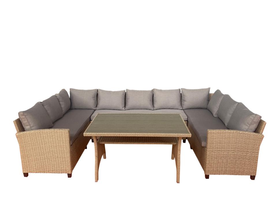 Ventura 9 pers. udendørs lounge sofasæt natur rattan
