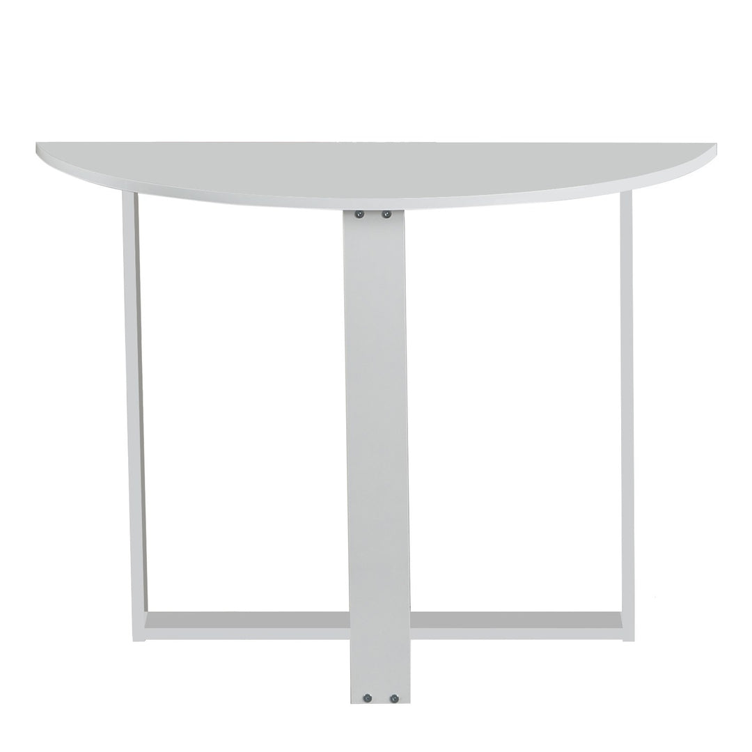 NORDVÄRK Mellem skrivebord halvrund blank hvid melamin 106x45