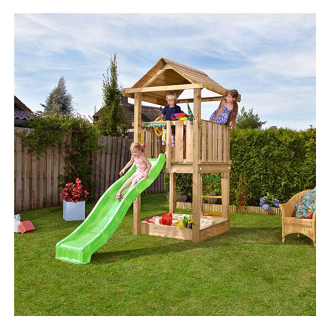 Produktbillede af Jungle Gym House legetårn komplet inkl. rutsjebane på tilbud i høj kvalitet
