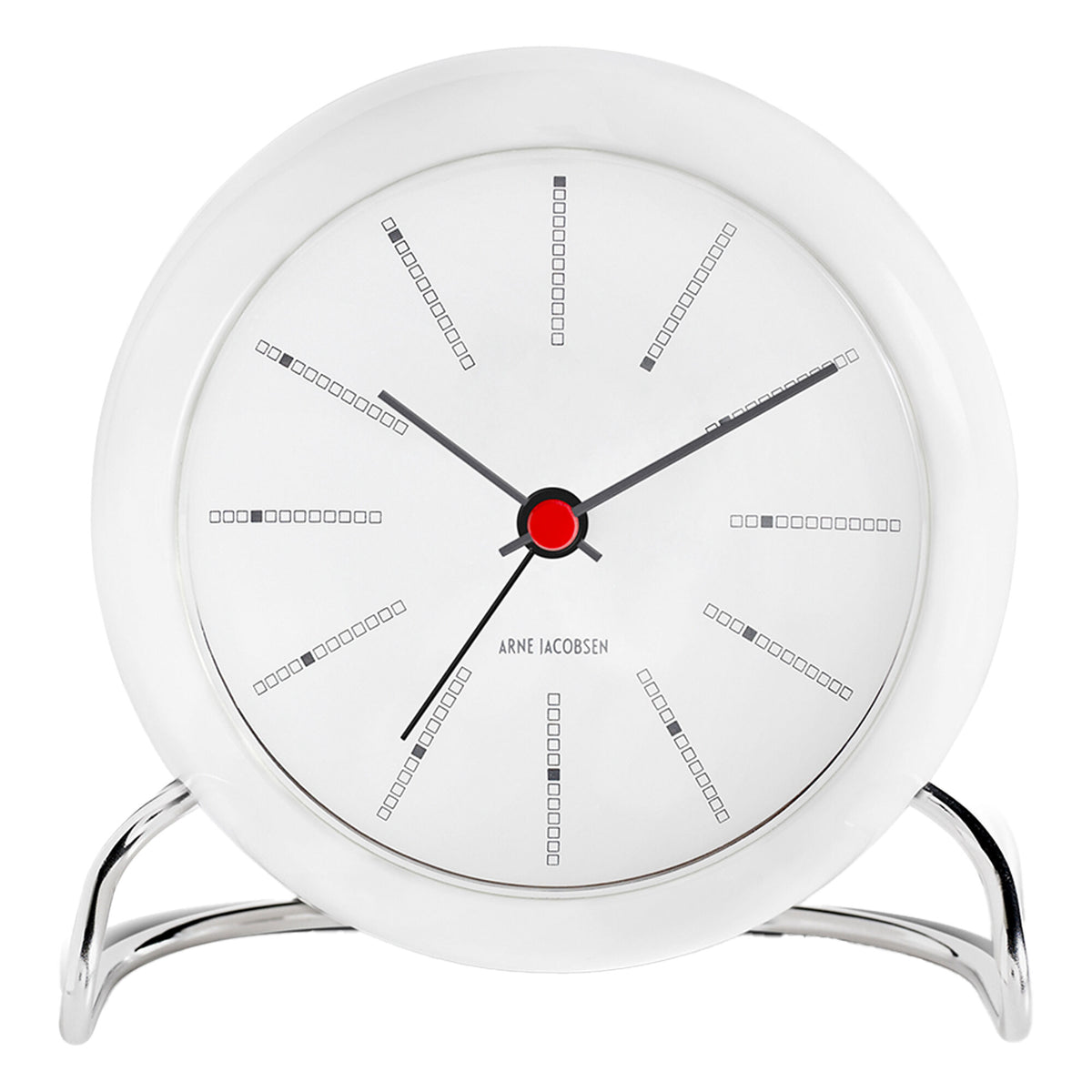 Hvidt Arne Jacobsen Bankers bordur med grafisk urskive, Ø11 cm