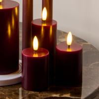 Produktbillede af Sirius Sille Genopladelig Bloklys 3 stk sæt Ø5xH10/12,5/15cm Bordeaux i premium kvalitet