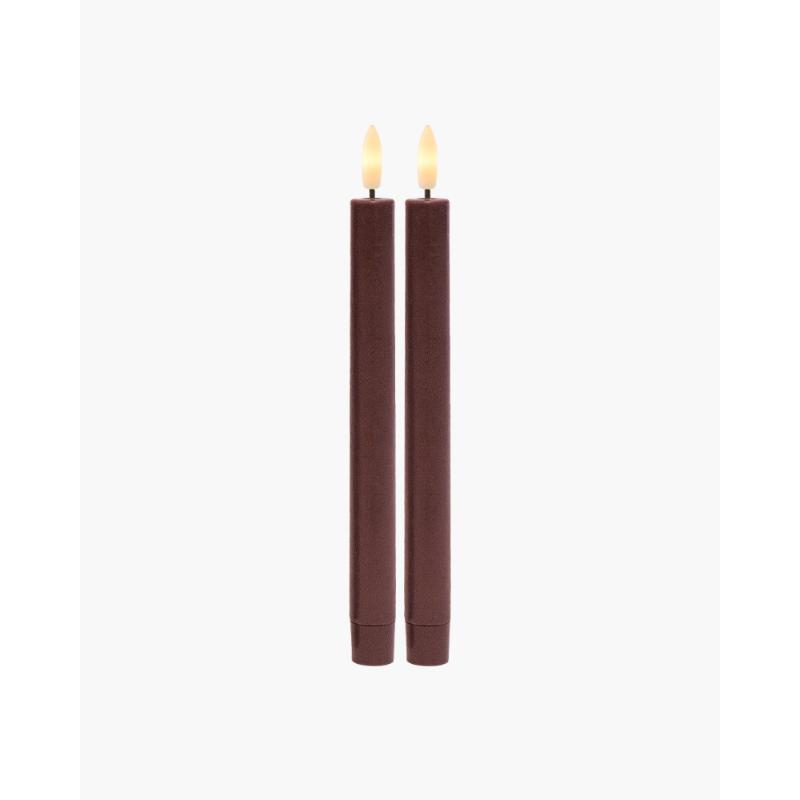 Produktbillede af Sirius Sille Genopladelig Kronelys 2 stk Ø2cmxH25 cm Bordeaux i premium kvalitet