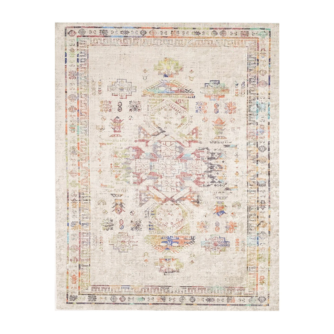 TEPPI WOOBTNY0245 gulvtæppe m. mønster rektangulær creme/multifarvet bomuld/chenille 160x230