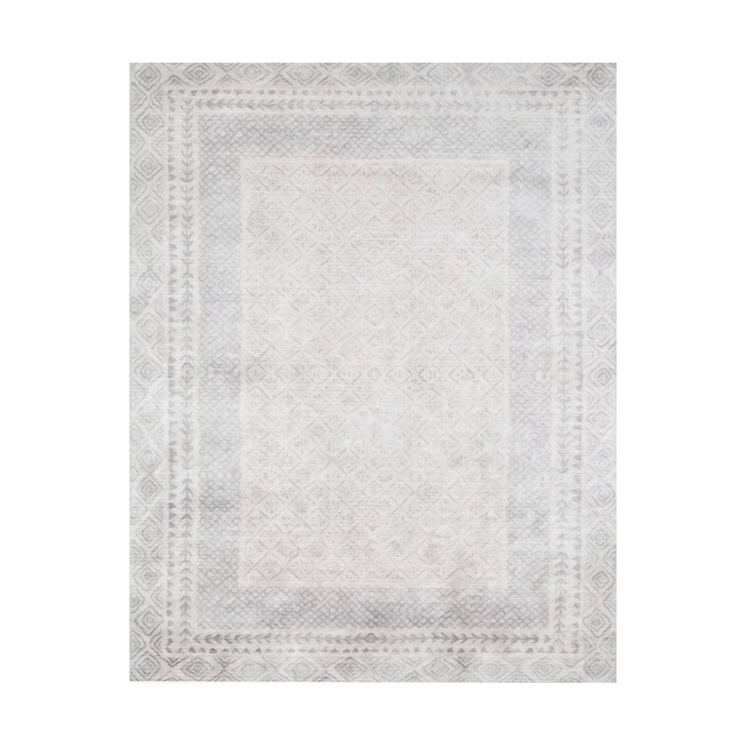 TEPPI WOOBTNY0248 gulvtæppe m. mønster rektangulær grå/multifarvet bomuld/chenille 120x180