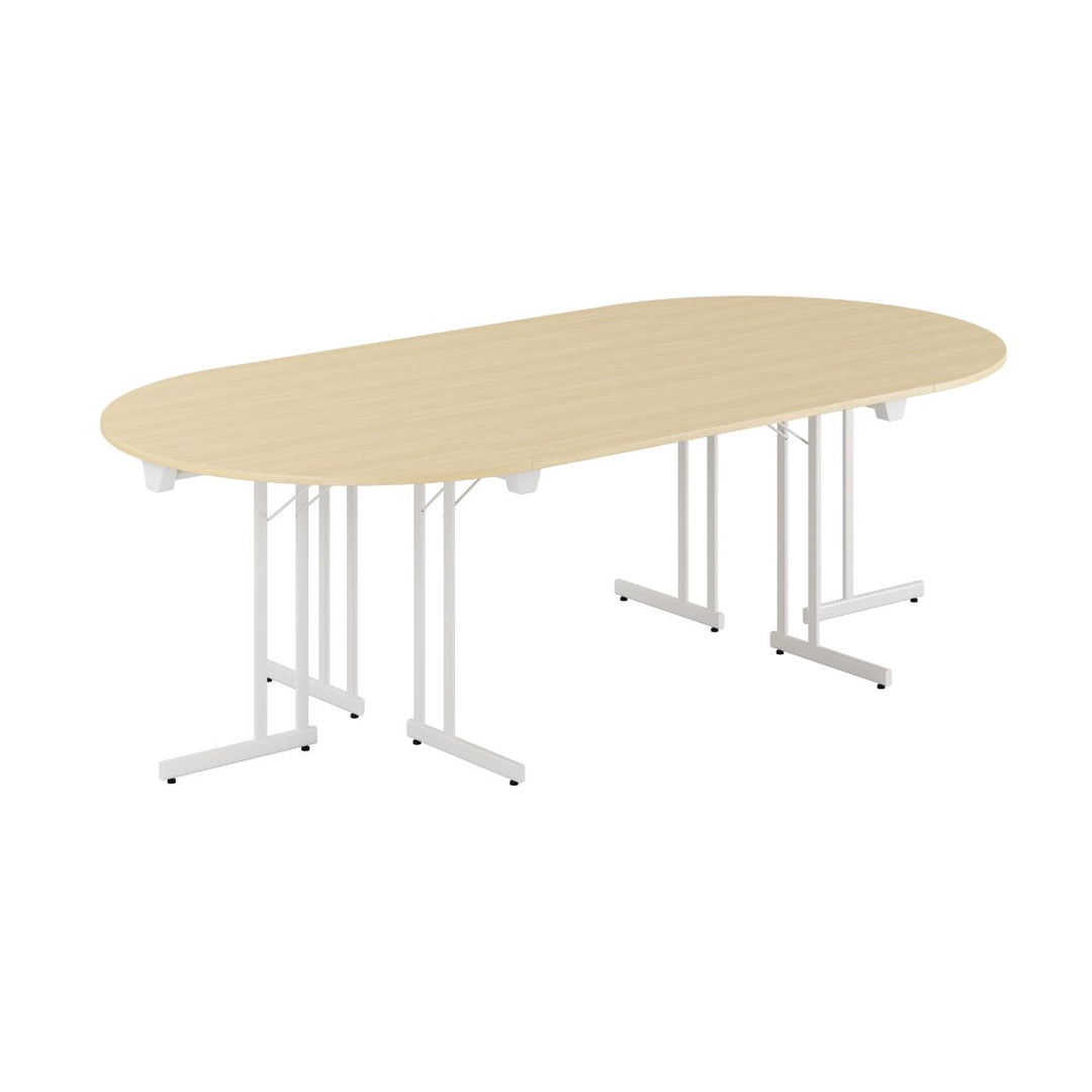 Produktbillede af Konferencebord 240x120cm Sammenklappeligt bord Birk-hvid på tilbud