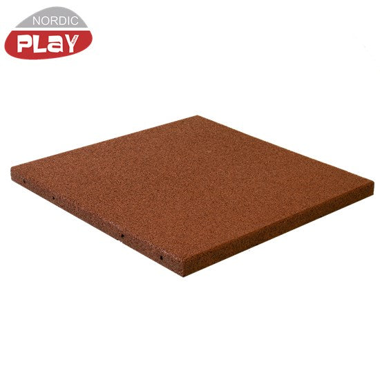 Produktbillede af Gummiflise 500 x 500 x 30 mm rød NORDIC PLAY Active på tilbud i høj kvalitet