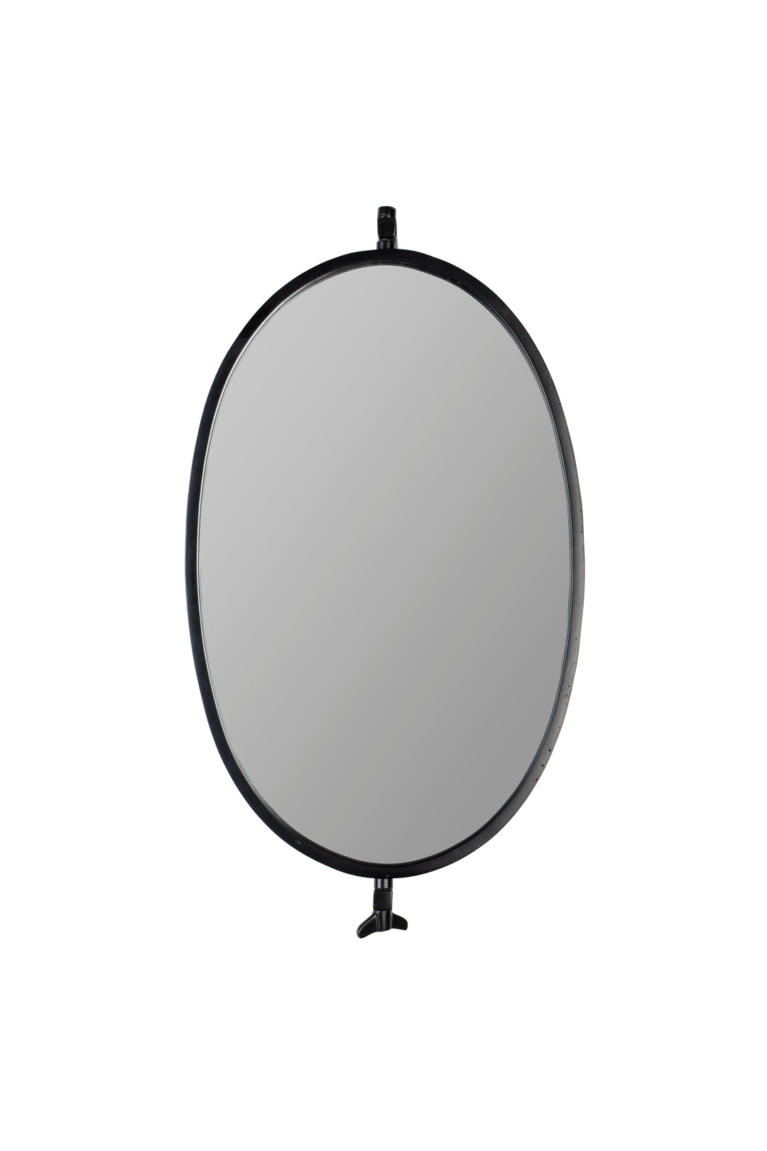 WHITE LABEL LIVING Lara vægspejl oval spejlglas og sort jern 48x34