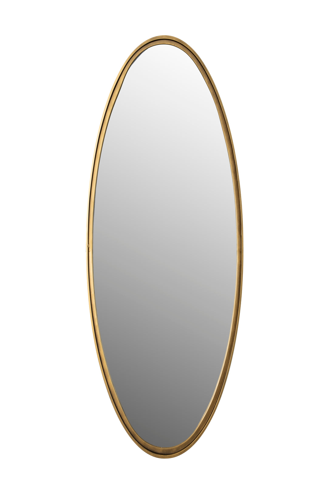 WHITE LABEL LIVING Matz L vægspejl oval spejlglas og antik messing jern 160x60