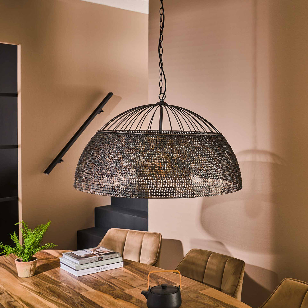Produktbillede af Armor Håndlavet loftlampe med en ø 80 cm. skærm Levering med pære(r) på tilbud i høj kvalitet