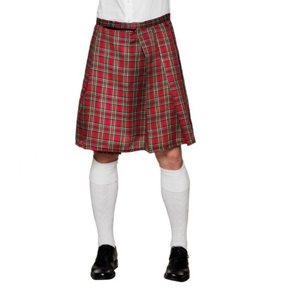 Produktbillede af Kilt/skotsk Rødternet Nederdel Onesize på tilbud i brug