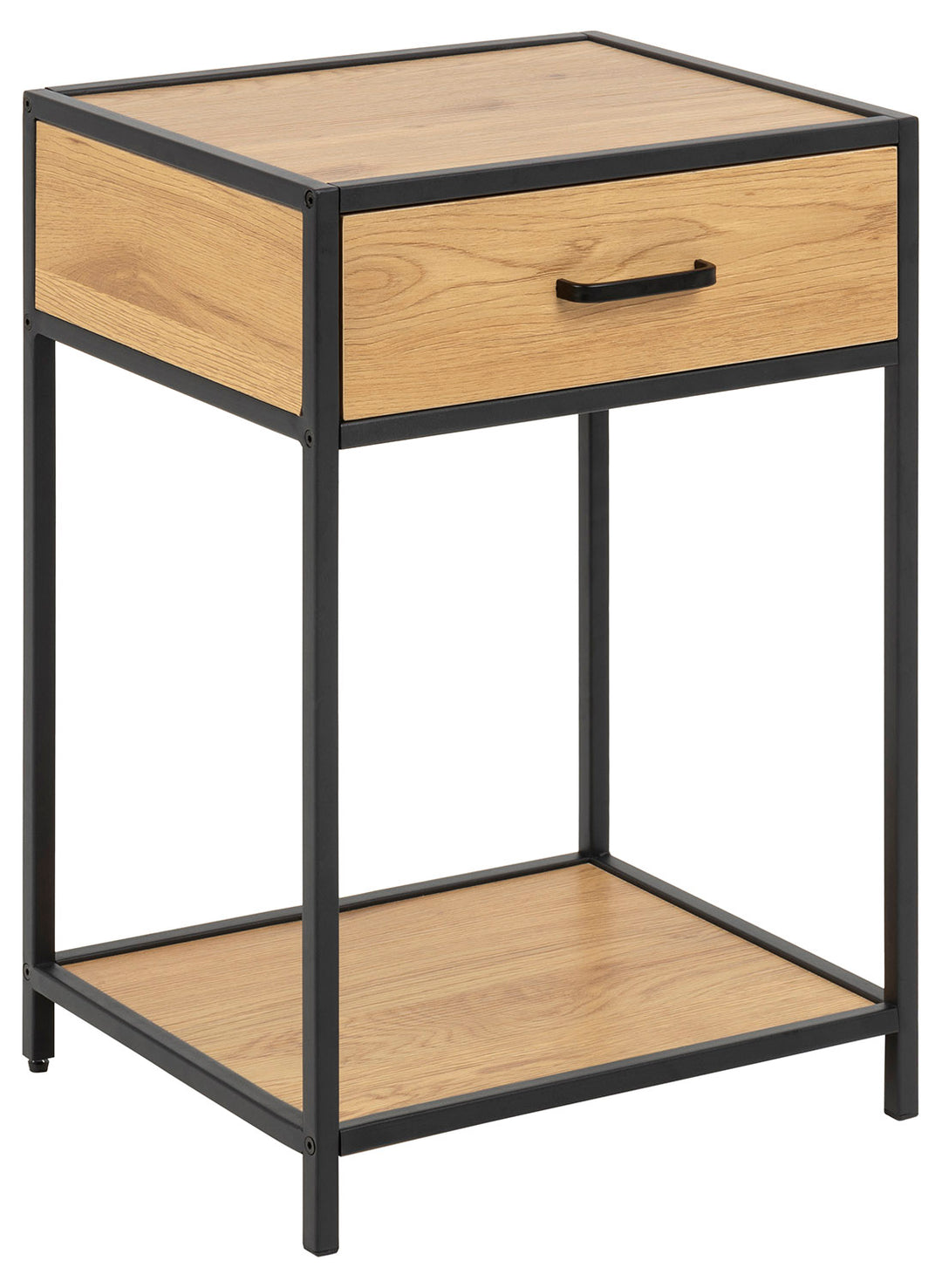 ACT NORDIC Seaford natbord natur/sort papir vildeg/metal m. 1 skuffe og 1 hylde