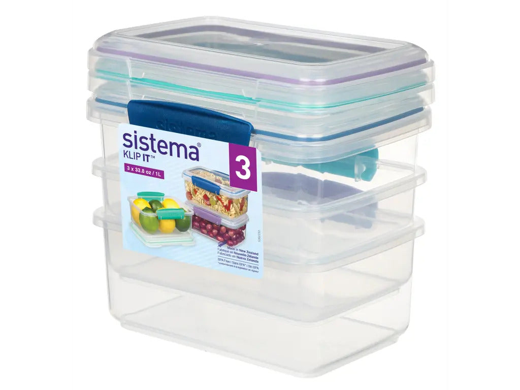 Produktbillede af Sistema Accents 3Pack Rectangular 1L i premium kvalitet