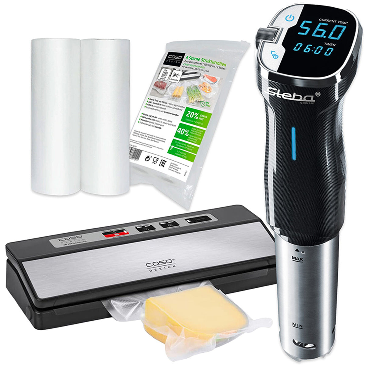 Caso SV50390SET sous vide-sæt med cirkulator og vakuumpakker
