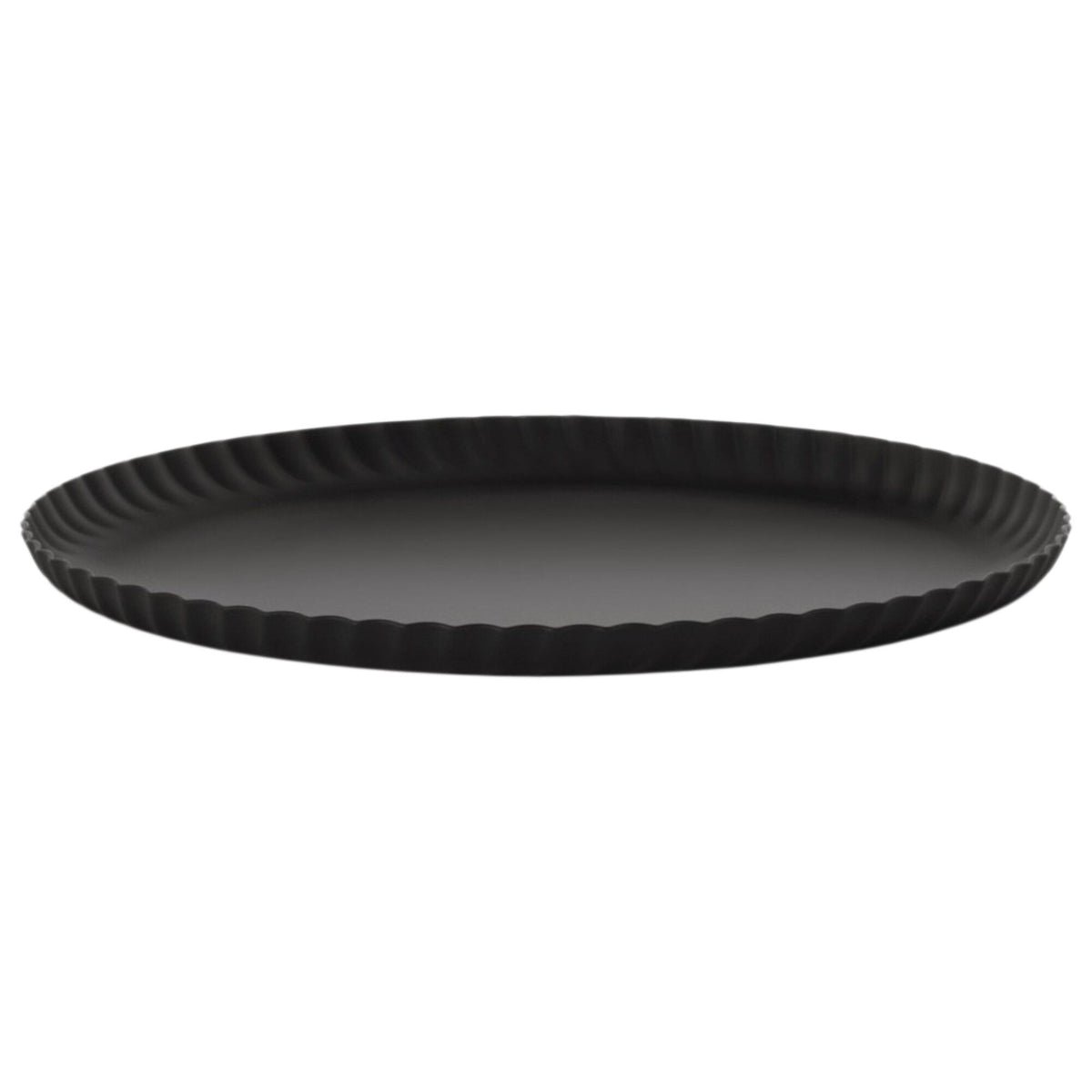 Alessi Pleats bakke på 23 cm med plisseret overflade i sort stål